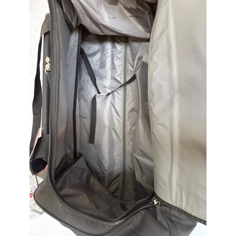 High Sierra Elevate 34 Inch Drop Bottom Wheeled Duffel Travel Bag Black Suitcase